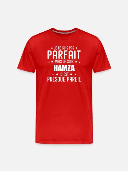 Hamza: authentic, imperfect, top, perfection - Men's Premium Organic T-Shirt - red
