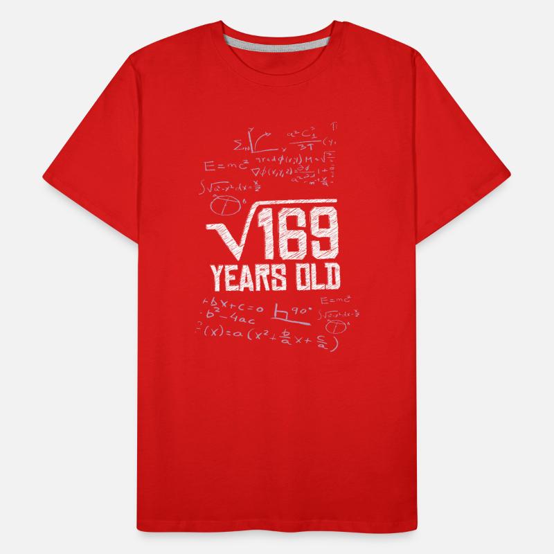 Square Root 169 13 Birthday Math Genius Men's Premium Organic T-Shirt