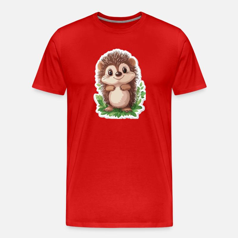 Igel - Männer Premium Bio T-Shirt - Rot