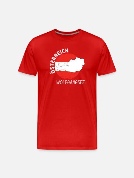Wolfgangsee - Männer Premium Bio T-Shirt - Rot