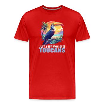 Toucans Toucan - Men's Premium Organic T-Shirt - red - Front - Damien (186cm)