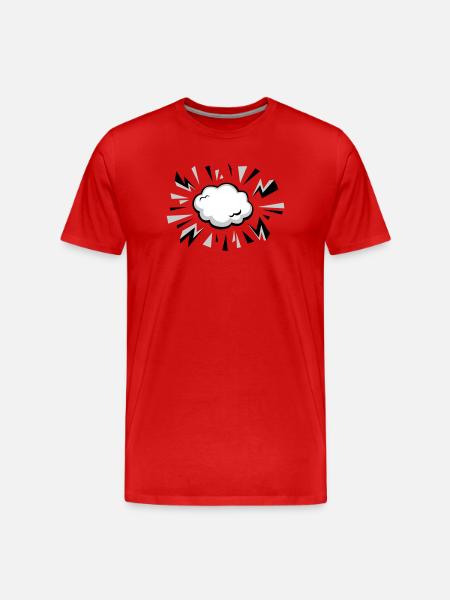 Comic Cloud with Lightning - Men's Premium Organic T-Shirt - red