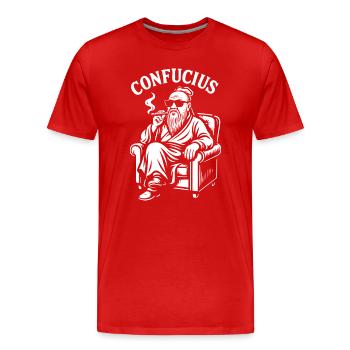 Confucius Lounge Beard Cigar - Men's Premium Organic T-Shirt - red - Front - Damien (186cm)