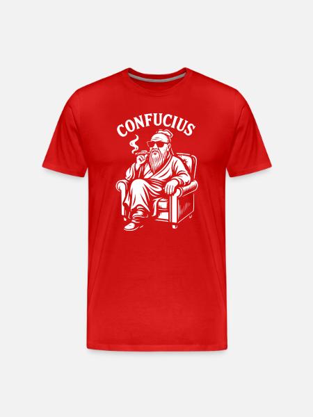 Confucius Lounge Beard Cigar - Men's Premium Organic T-Shirt - red
