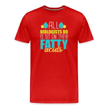 Biology Teacher Biologist Microbiology Biologist - Men's Premium Organic T-Shirt - red - Front - Damien (186cm)