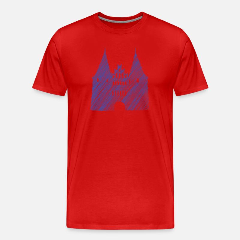 Lübeck Wahrzeichen Blau | Scribble Look - Männer Premium Bio T-Shirt - Rot