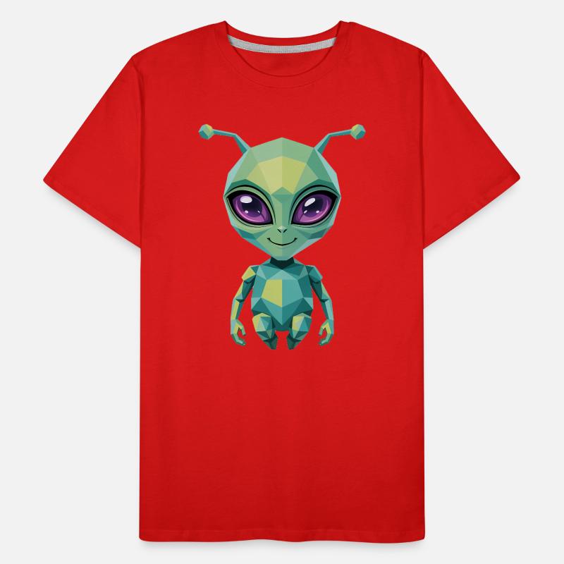 Alien - Cooles Low-Poly-Logo Männer Premium Bio T-Shirt