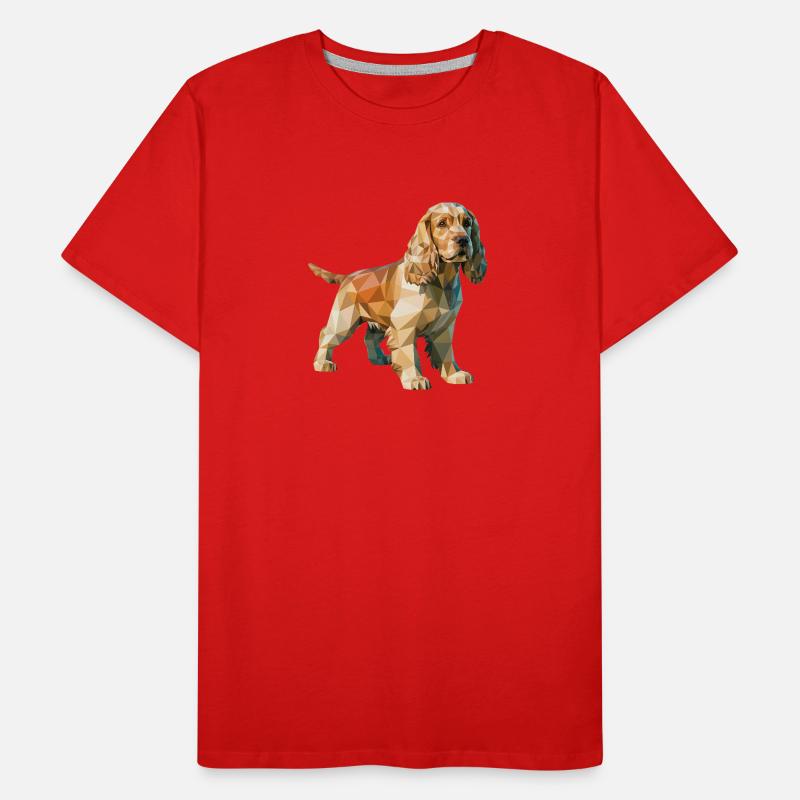 Cocker Spaniel - Cool Low Poly Logo T-shirt bio Premium Homme