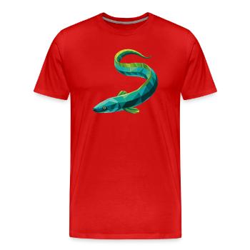 Anguille - Cool Low Poly Logo - T-shirt bio Premium Homme - rouge - Devant - Damien (186cm)