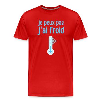 Ich kann nicht, mir ist kalt - Männer Premium Bio T-Shirt - Rot - Vorne - Damien (186cm)