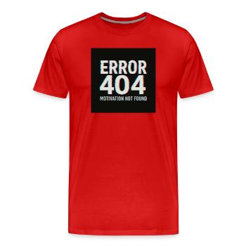 Motivation 404 Glitch Rétro - T-shirt bio Premium Homme - rouge - Devant - Damien (186cm)