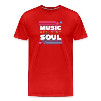 Musik heilt meine Seele - Männer Premium Bio T-Shirt - Rot - Vorne - Damien (186cm)