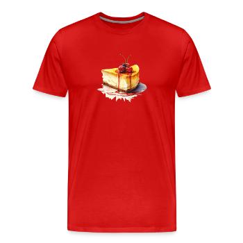 Gâteau au fromage Aquarelle - T-shirt bio Premium Homme - rouge - Devant - Damien (186cm)