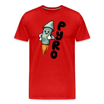 Pyro Pyrotechnik Fussball Station Ultras Block - Männer Premium Bio T-Shirt - Rot - Vorne - Damien (186cm)