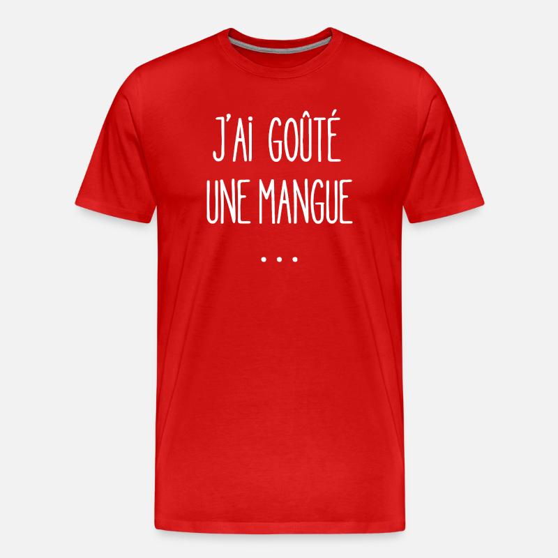 Ich habe eine Mango probiert - Männer Premium Bio T-Shirt - Rot