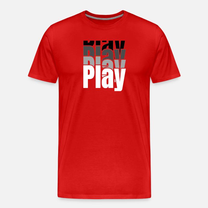 Overlapping Play Typography - Men's Premium Organic T-Shirt - red