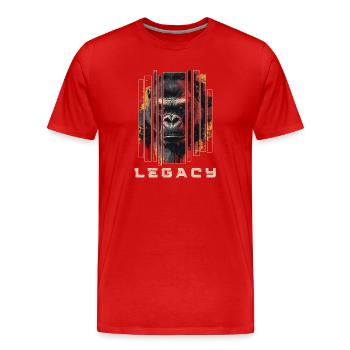 Héritage - Gorilla Art Design - T-shirt bio Premium Homme - rouge - Devant - Damien (186cm)