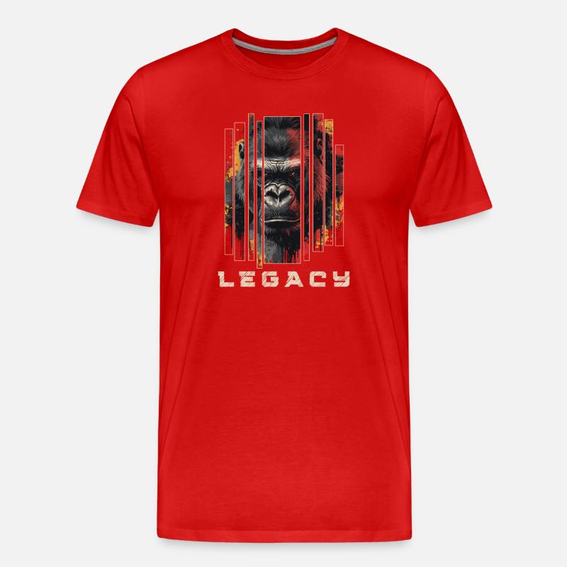 LEGACY - Gorilla Kunst Design - Männer Premium Bio T-Shirt - Rot