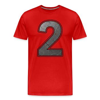 Deux Metal Texture Scratch Art - T-shirt bio Premium Homme - rouge - Devant - Damien (186cm)