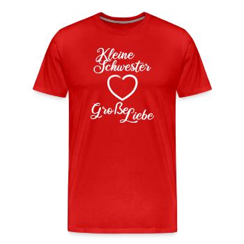 Little Sister Big Love - Men's Premium Organic T-Shirt - red - Front - Damien (186cm)