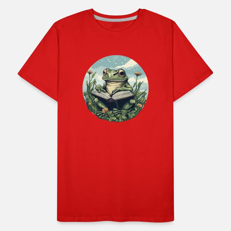 Frosch Lesen Männer Premium Bio T-Shirt