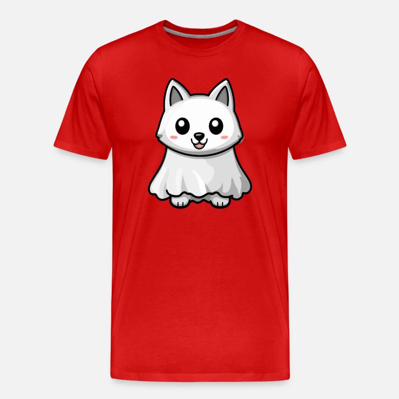 Wolf Halloween Geist - Männer Premium Bio T-Shirt - Rot
