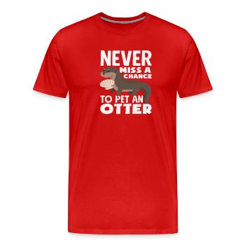 Seeotter Cartoon Haustier Ein Otter - Männer Premium Bio T-Shirt - Rot - Vorne - Damien (186cm)