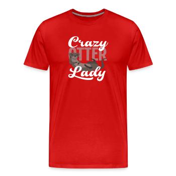 Seeotter-dame - Männer Premium Bio T-Shirt - Rot - Vorne - Damien (186cm)