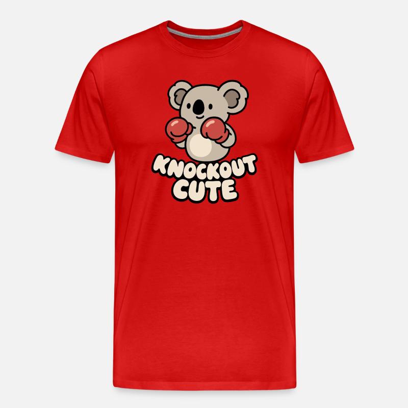 Koala Knockout Cute - Männer Premium Bio T-Shirt - Rot
