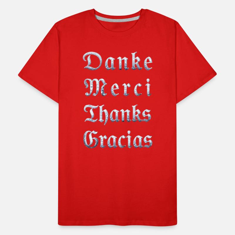 Multilinguale Dankesbotschaft Eiskristall Männer Premium Bio T-Shirt