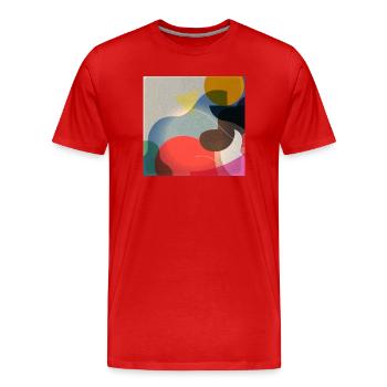 Abstrakte Farbformen Komposition - Männer Premium Bio T-Shirt - Rot - Vorne - Damien (186cm)