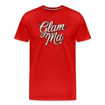 Glam Mad Glitter Script - T-shirt bio Premium Homme - rouge - Devant - Damien (186cm)