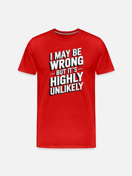Highly Unlikely Quip Tee - Men's Premium Organic T-Shirt - red