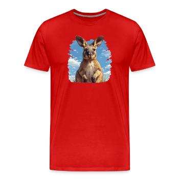 Wallabies Wallaby - Men's Premium Organic T-Shirt - red - Front - Damien (186cm)