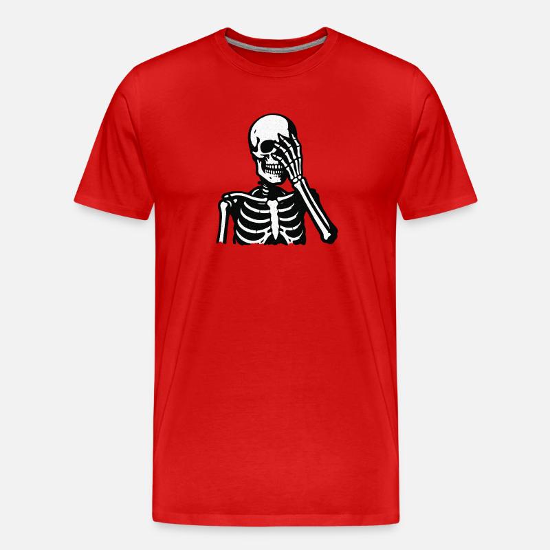 Skelett-Hand Augenblick | Oh Mann - Männer Premium Bio T-Shirt - Rot