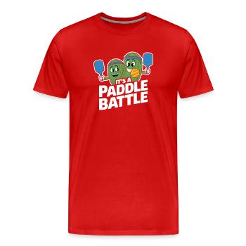 Paddleball Pickleball Geschenk Paddle Battle - Männer Premium Bio T-Shirt - Rot - Vorne - Damien (186cm)
