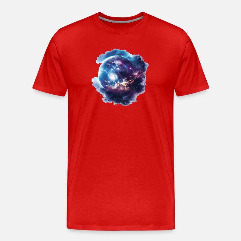 Galaxie du vortex cosmique - T-shirt bio Premium Homme - rouge