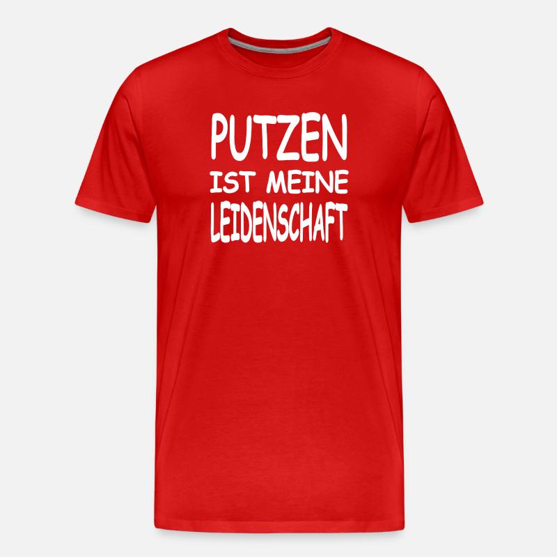 Putzen - Männer Premium Bio T-Shirt - Rot