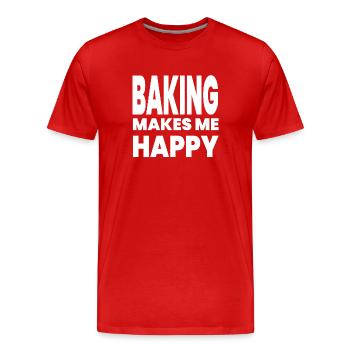 Bake - Men's Premium Organic T-Shirt - red - Front - Damien (186cm)