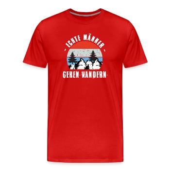 Hiking Sayings Hiker Hiking Outfits - Men's Premium Organic T-Shirt - red - Front - Damien (186cm)