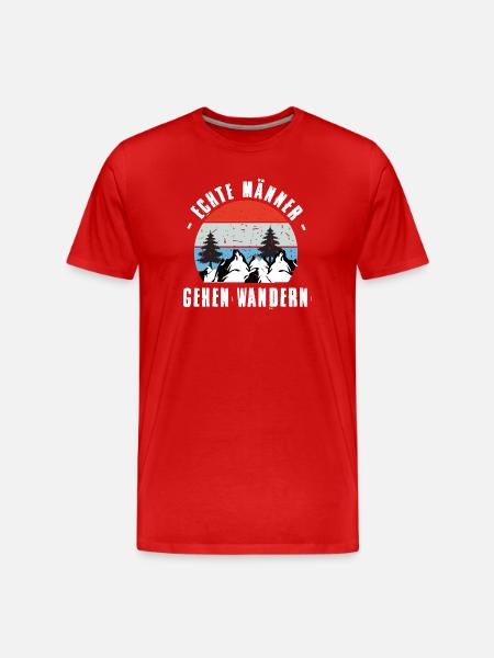 Wandern Sprüche Wanderer Wanderoutfits - Männer Premium Bio T-Shirt - Rot