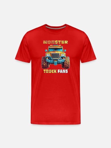 AUTO MONSTER TRUCK FANS - Männer Premium Bio T-Shirt - Rot