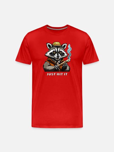 RACCOON JOINT JUST HIT IT - Men's Premium Organic T-Shirt - red