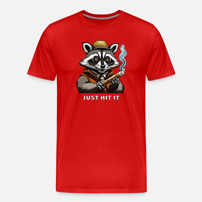 WASCHBÄR JOINT JUST HIT IT - Männer Premium Bio T-Shirt - Rot