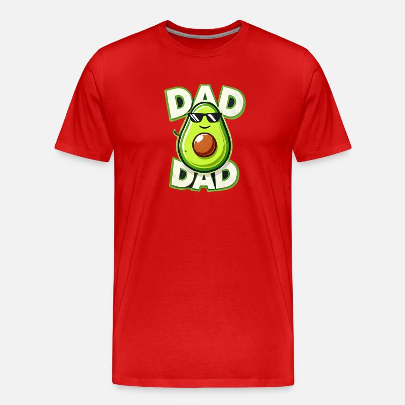 Avocado Papa mit Sonnenbrille, Väter - Männer Premium Bio T-Shirt - Rot