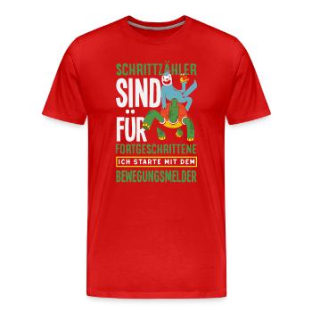 Pedometer? I use the motion detector - Men's Premium Organic T-Shirt - red - Front - Damien (186cm)