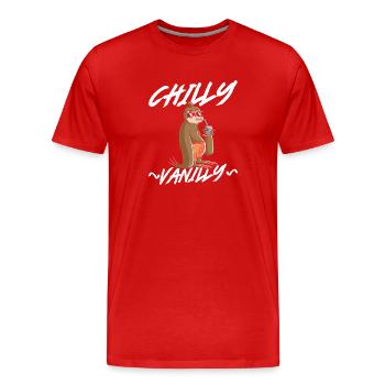 Paresseux à la vanille fraîche - T-shirt bio Premium Homme - rouge - Devant - Damien (186cm)