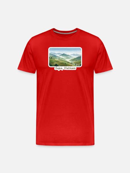Sapa Terraces Vietnam - Men's Premium Organic T-Shirt - red