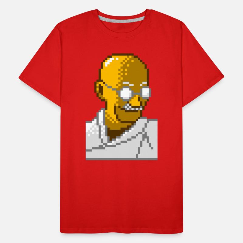 Gandhi pixel 8 bits T-shirt bio Premium Homme