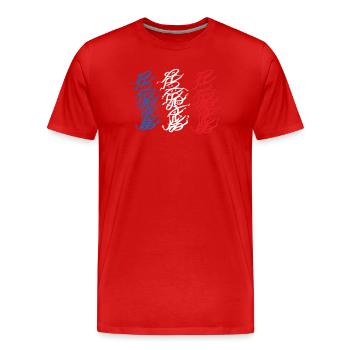 Souvenir de la Journée du Graffiti à Strasbourg - T-shirt bio Premium Homme - rouge - Devant - Damien (186cm)
